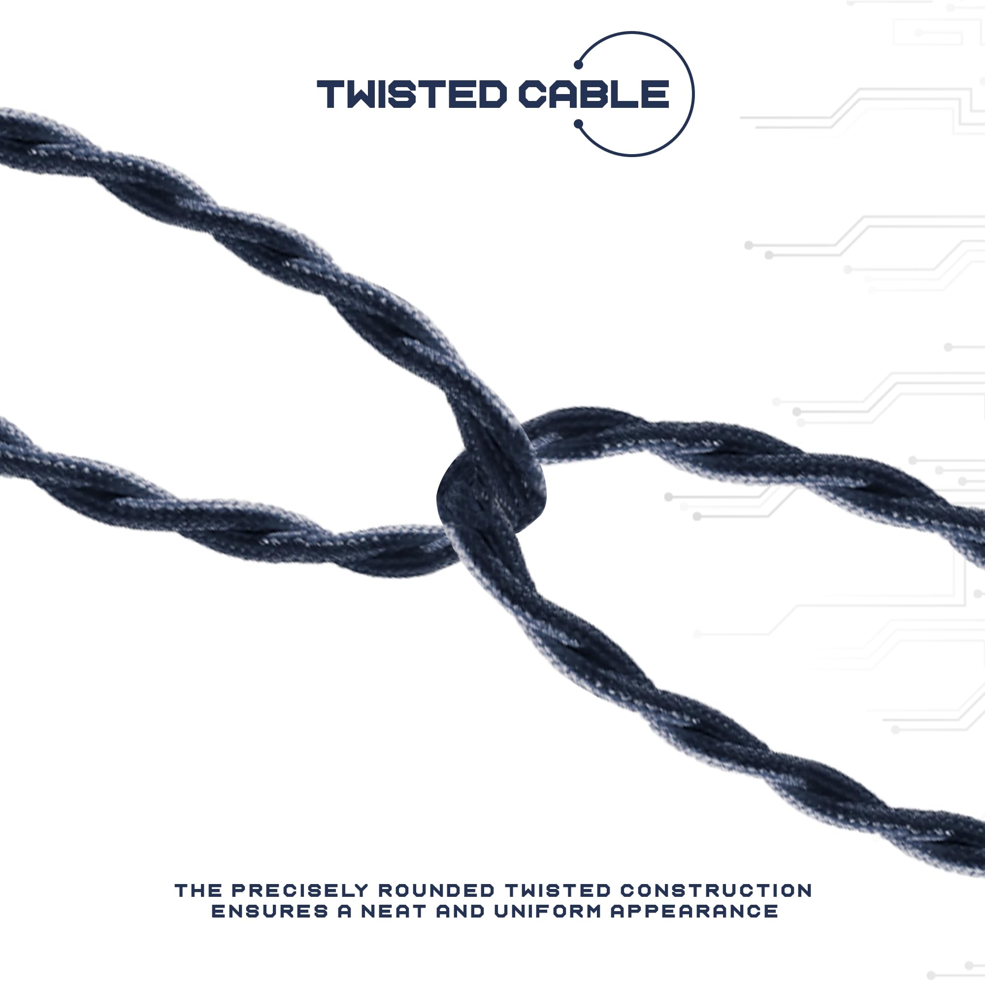 Electrical Cable 3 Core Braided Cord
