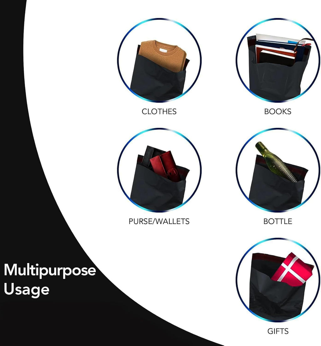 Durable Black Polyethylene Mailing Bags, Waterproof Self-Adhesive Shipping Postal Courier Bags