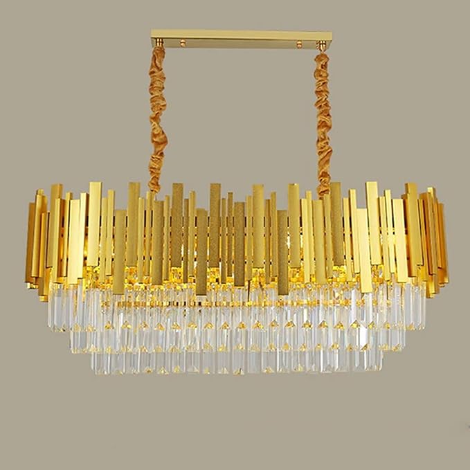 Luxury Modern Gold Crystal Chandelier for Living Room Dining Bedroom Lighting