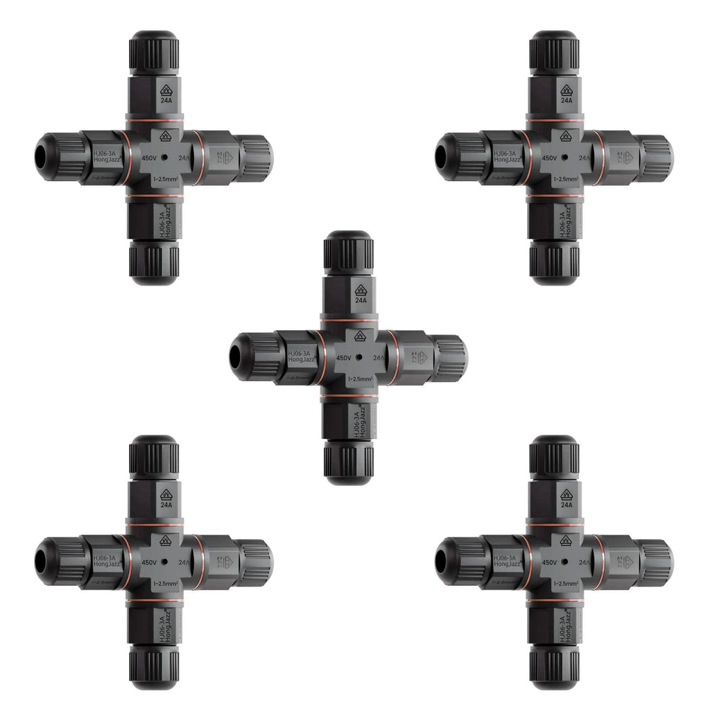 Outdoor Waterproof 3-Pin Electrical Cable Connector IP68 Junction Box