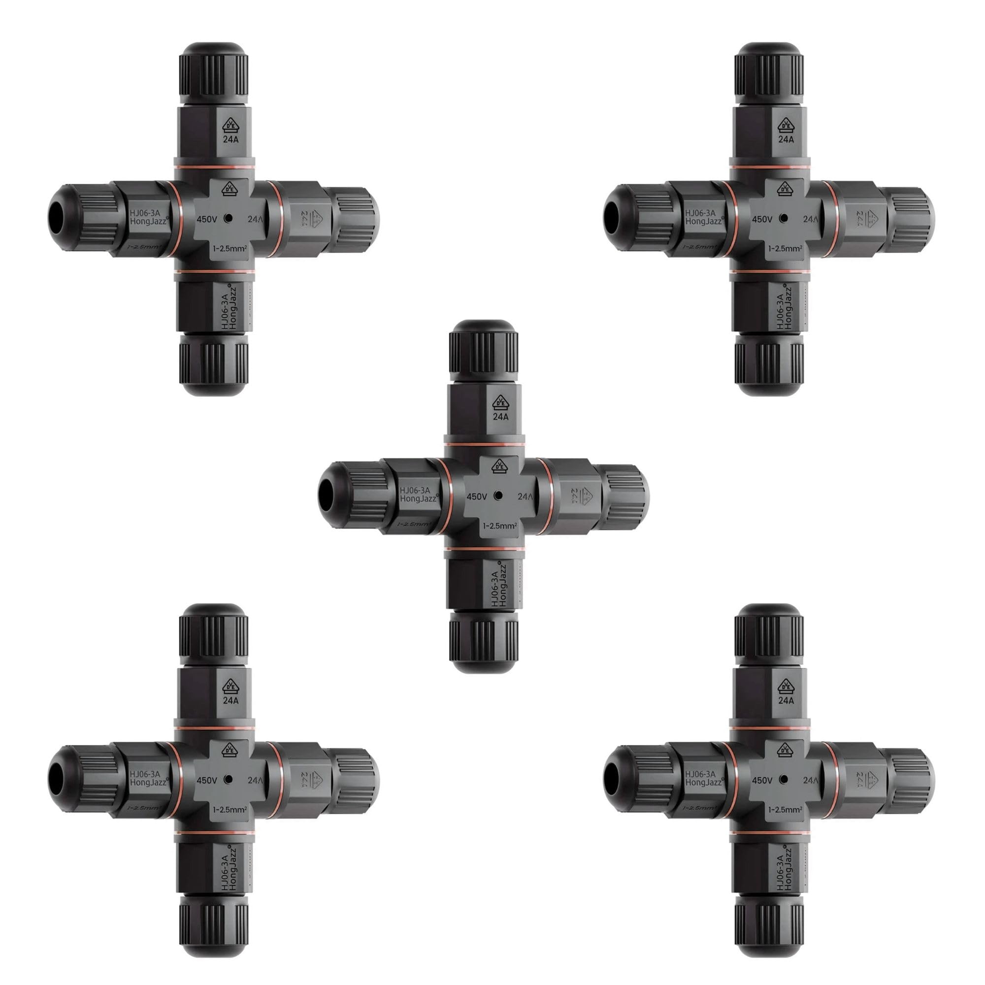 Outdoor Waterproof 3-Pin Electrical Cable Connector IP68 Junction Box