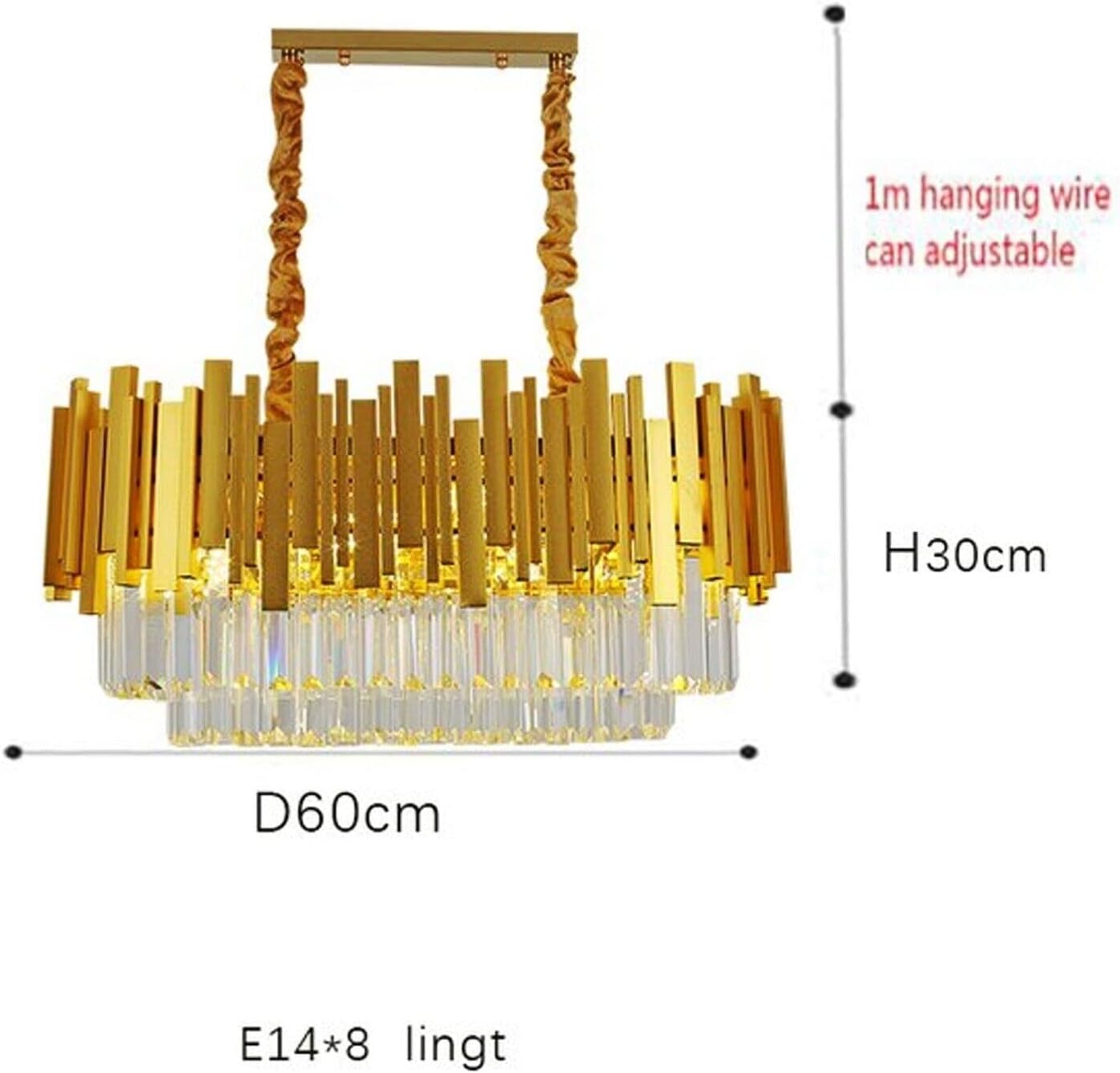 Luxury Modern Gold Crystal Chandelier for Living Room Dining Bedroom Lighting