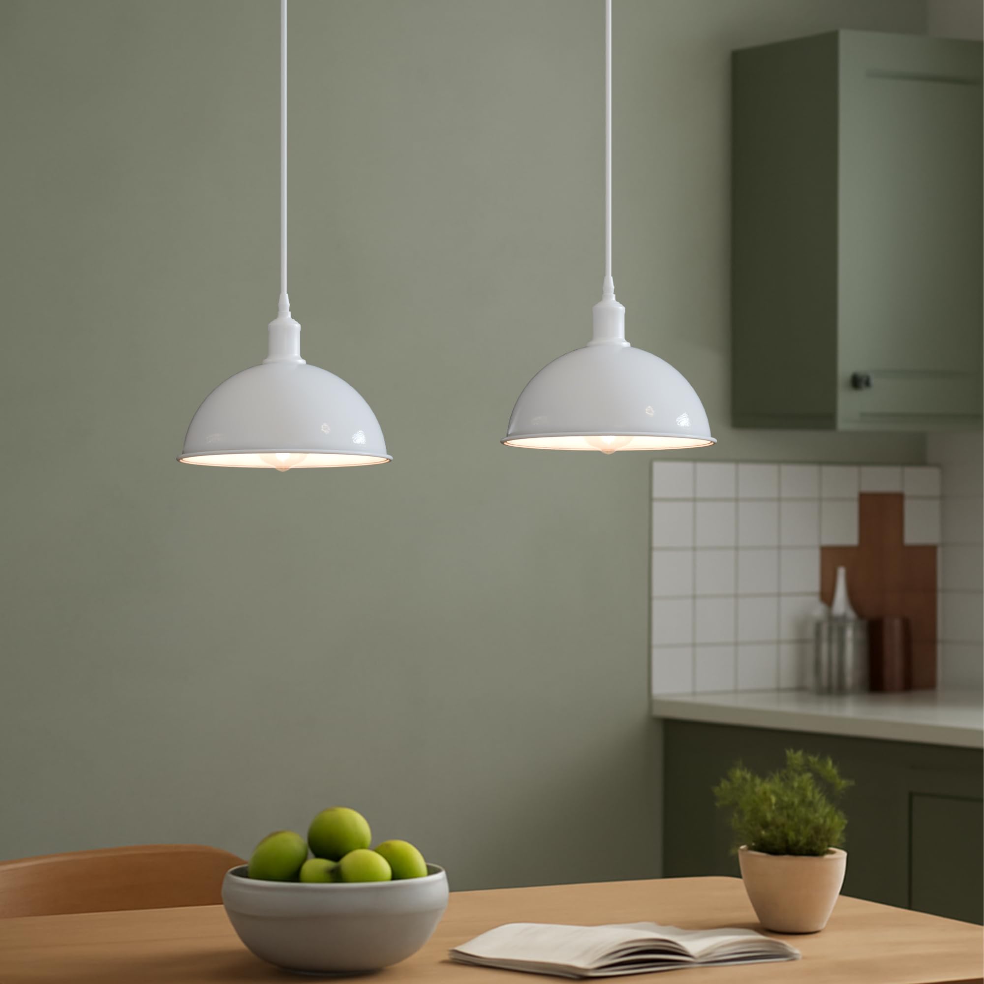 Vintage Industrial 2-Head Dome Pendant Light | Adjustable ~6145