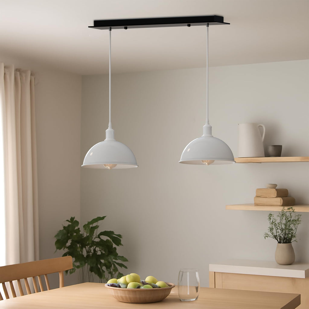 Vintage Industrial 2-Head Dome Pendant Light | Adjustable ~6145