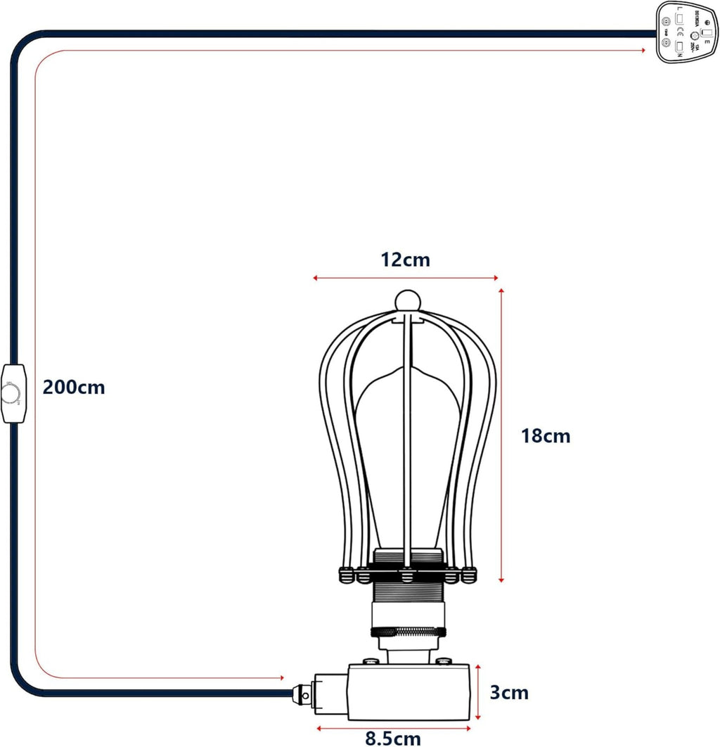 Conduit Pipe Table Lamp Kit with Dimmer Switch Steampunk Light -5651