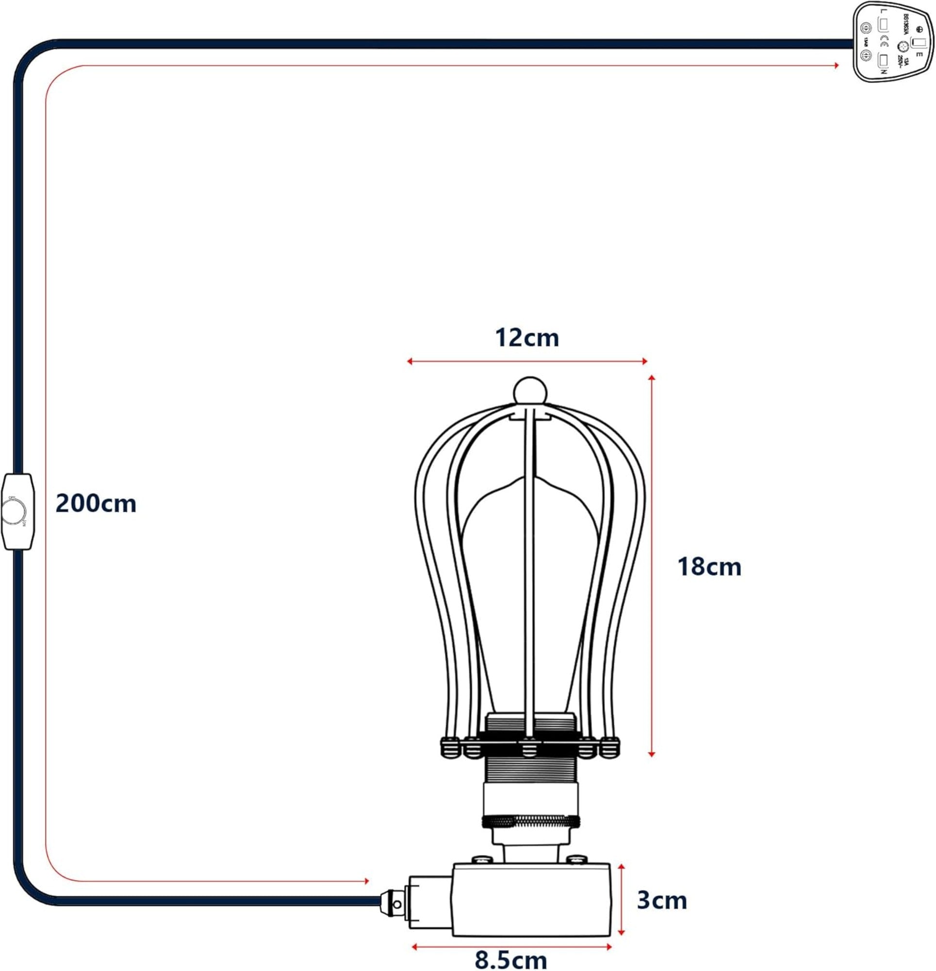 Conduit Pipe Table Lamp Kit with Dimmer Switch Steampunk Light -5651