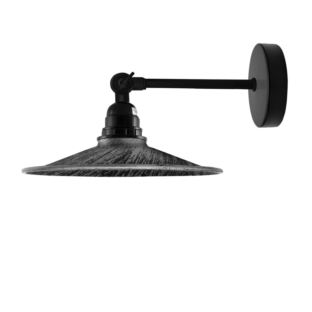 Vintage Industrial Metal Flat Shade Wall Sconce Adjustable Arm Light Fixture