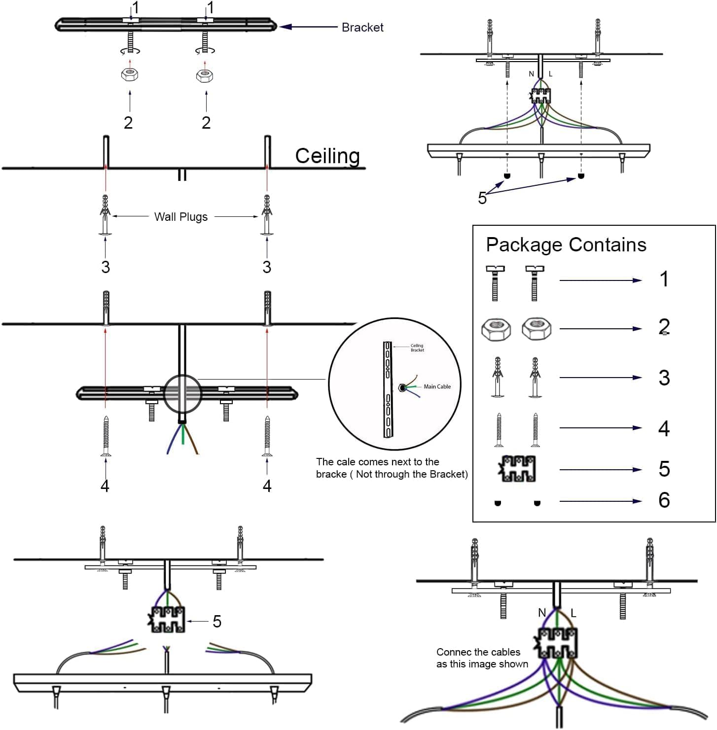 Vintage Industrial 3-Head Pendant Light | Black Metal & Hemp Rope ~6231