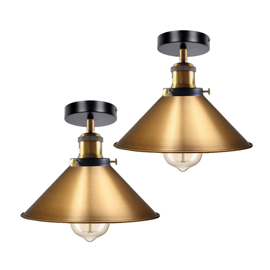 Stylish 2-Pack Modern Semi-Flush Mount Ceiling Lights with Metal Shade