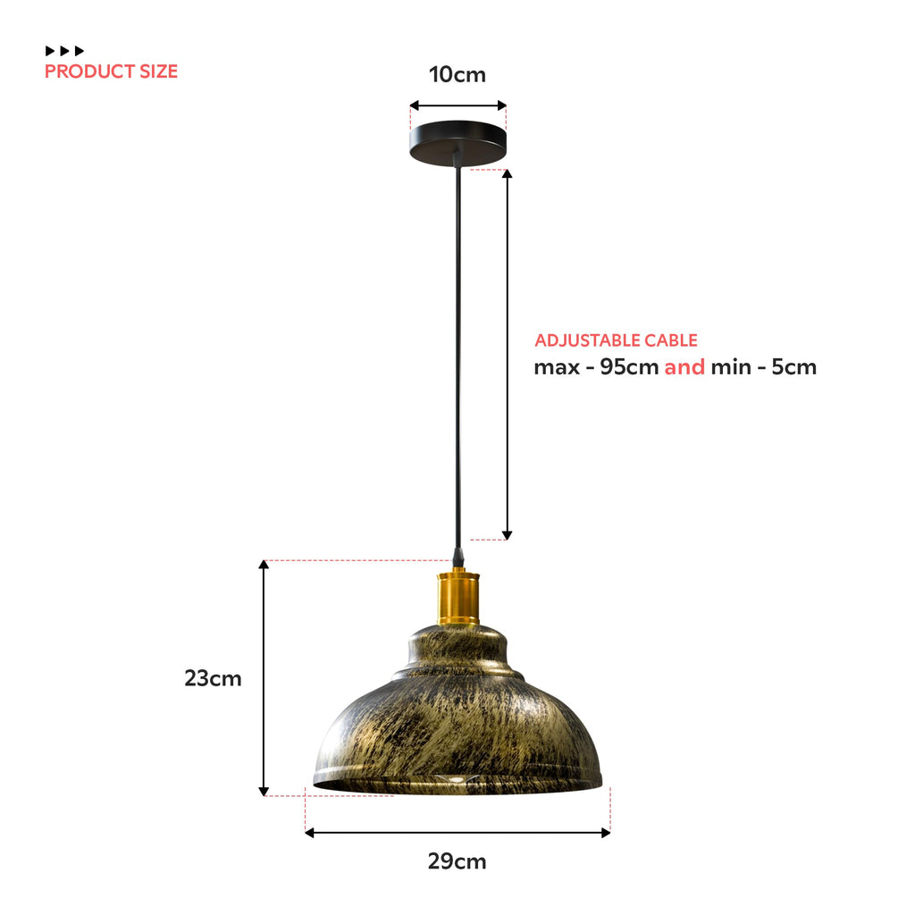 Industrial Pendant Light 29cm Metal ~6191