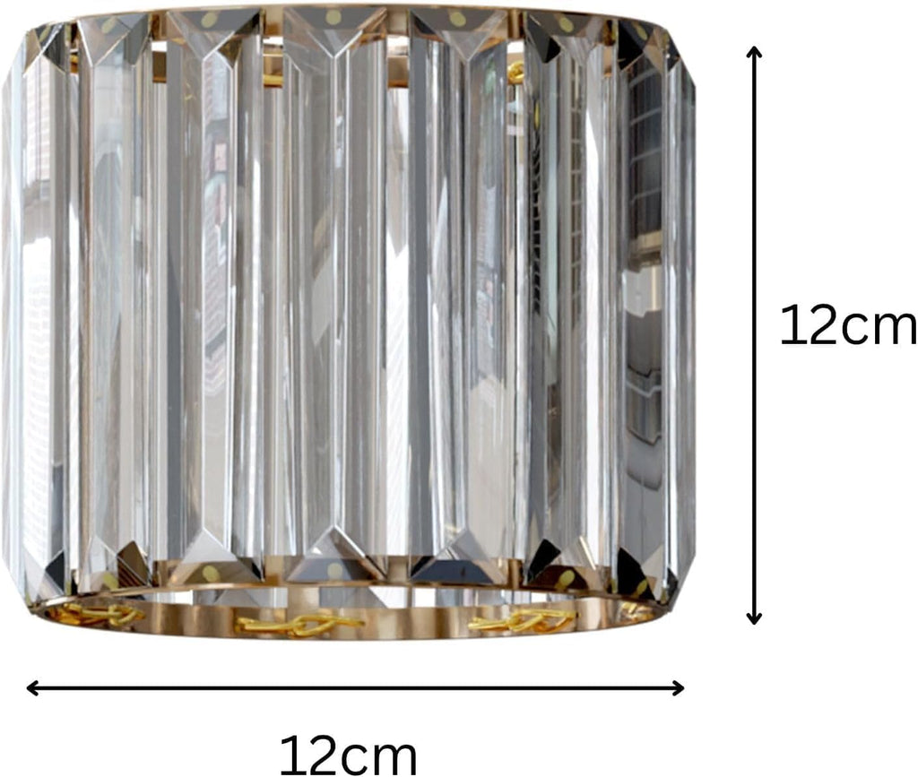 Elegant Crystal Glass Drum Ceiling Lamp Shade - Modern Flush Mount Light Fixture