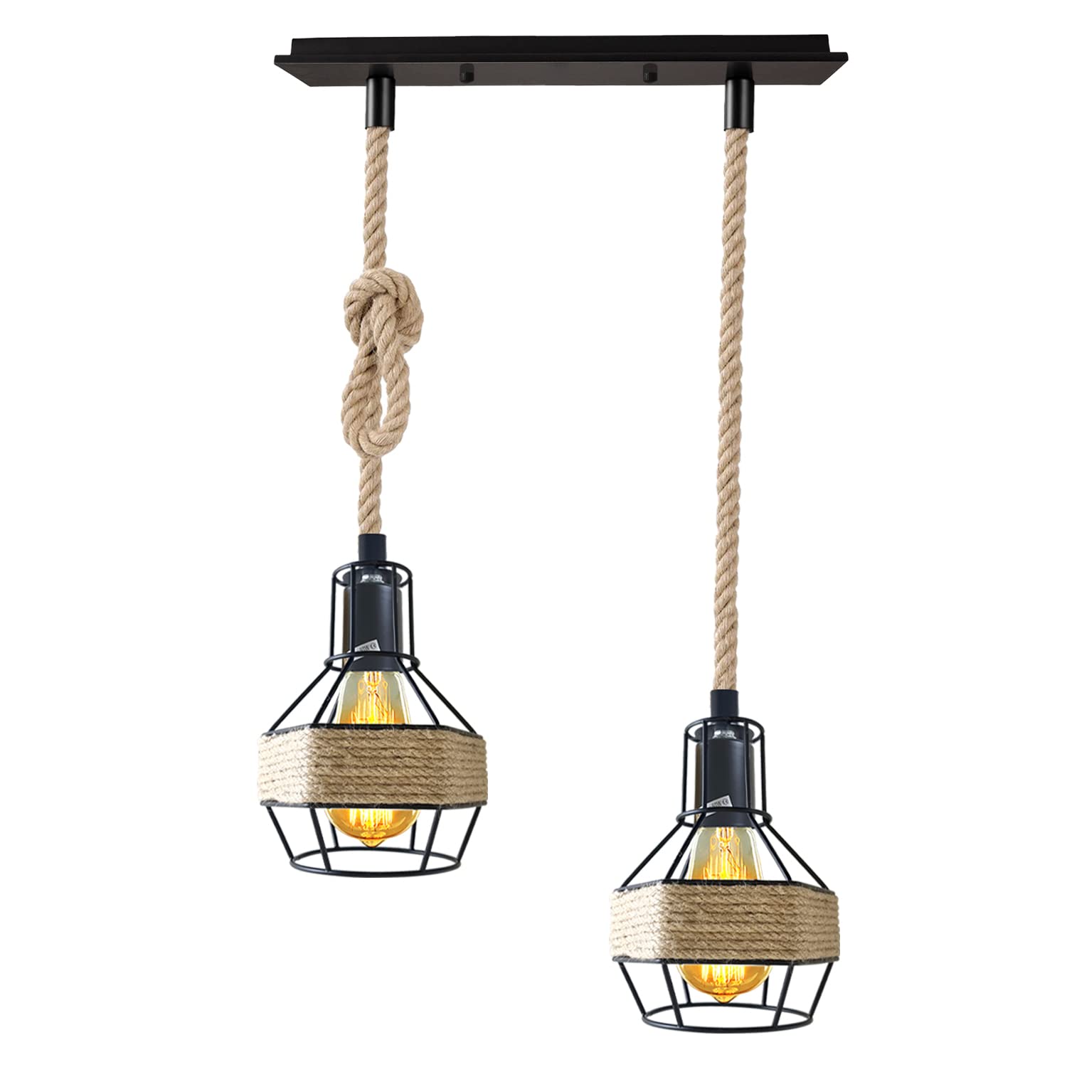 Ceiling Pendant Light Metal Hemp Rope Style ~6203