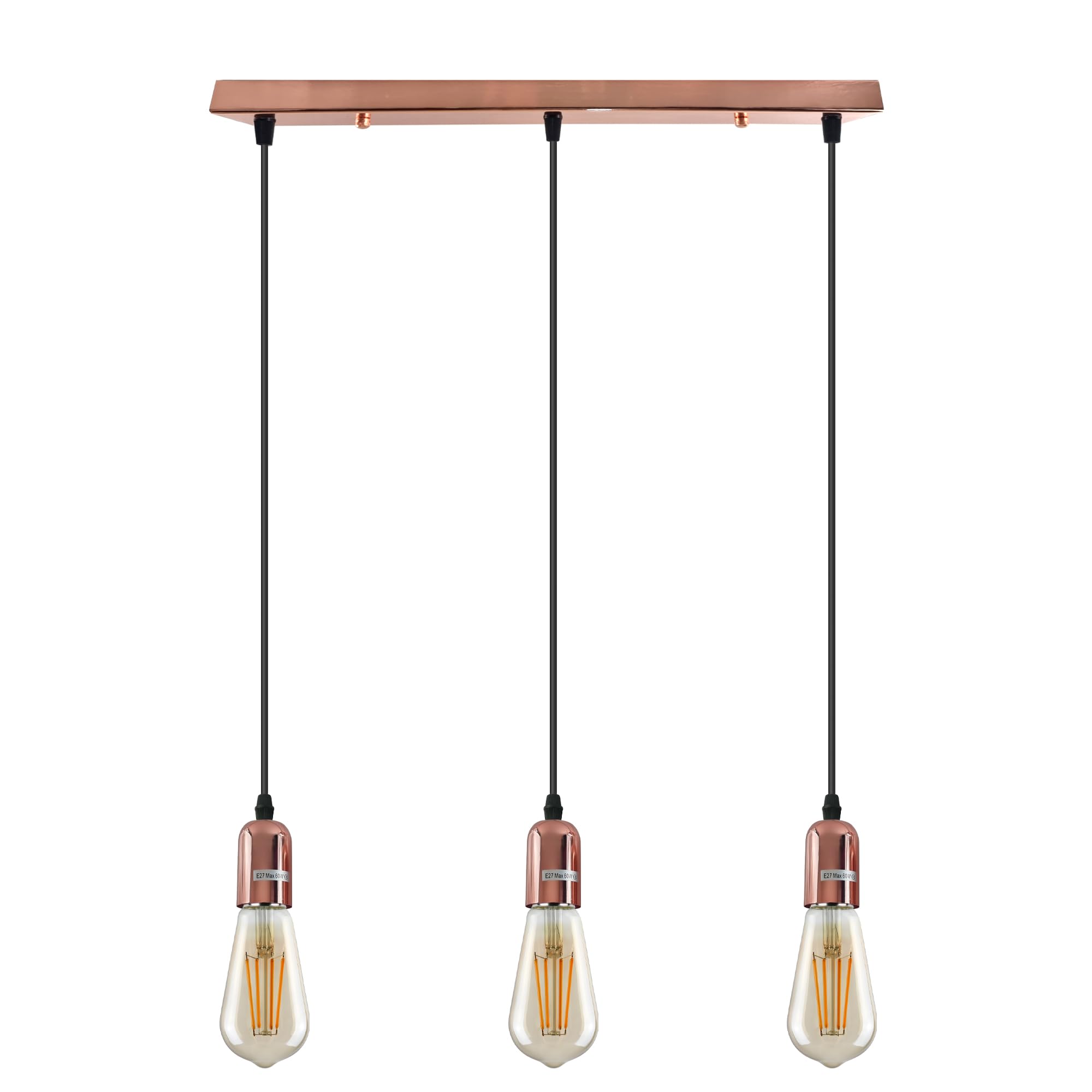 Industrial Metal Cluster Pendant Light Fixture, E27 Base, Retro Style Lighting
