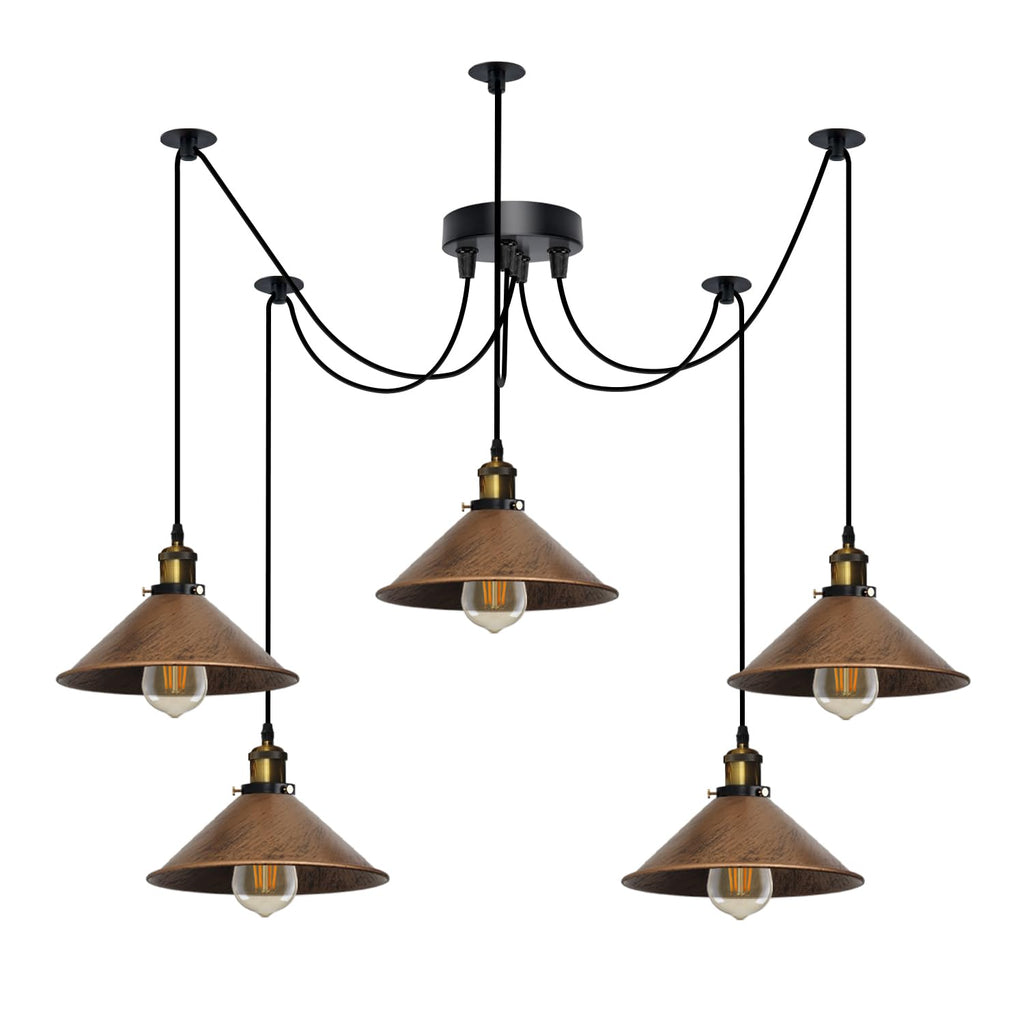 5 Arm 195cm Spider Pendant Lights E27 ~6149