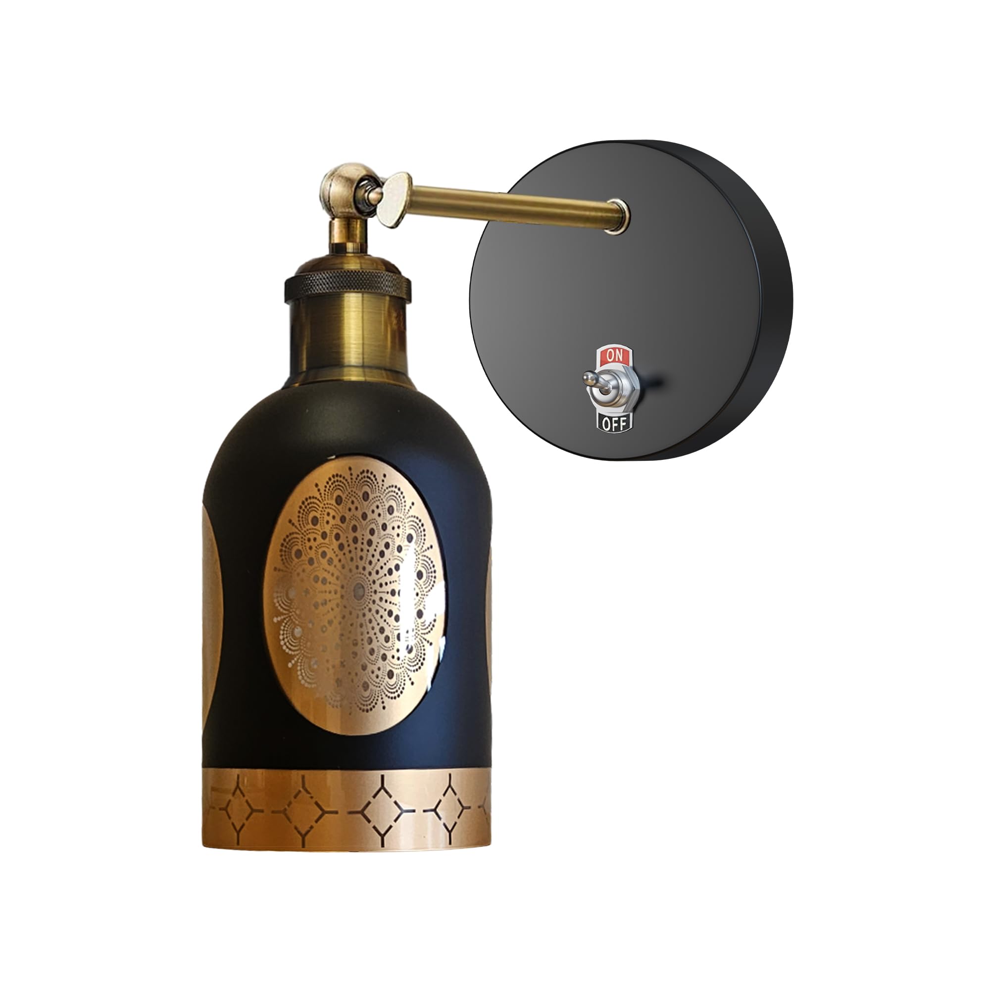 E27 Glass Wall Light With Switch ~6193