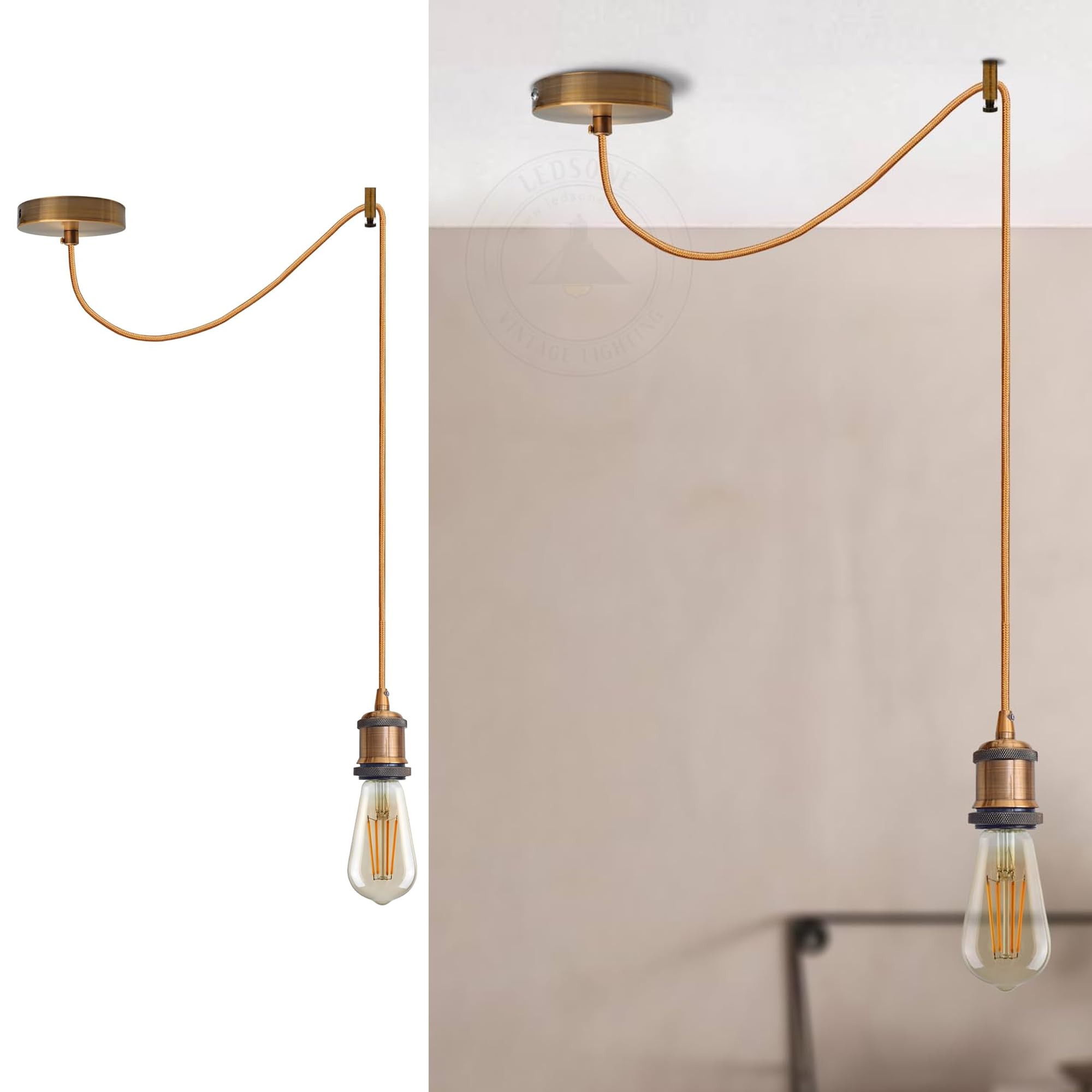 Industrial Vintage Ceiling Hanging Lighting Kit~6386