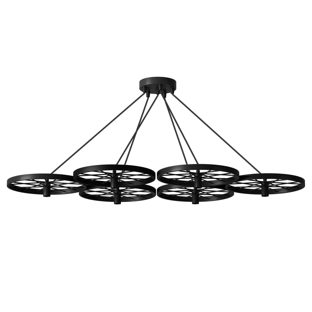 Industrial Vintage Rustic Metal 6-Light Cluster Chandelier Ceiling Fixture