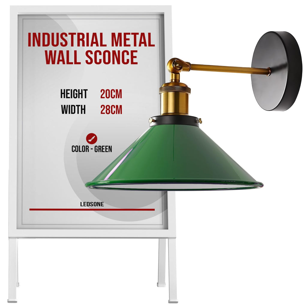 Chic Industrial Vintage Metal Wall Sconce with Adjustable Cone Shade