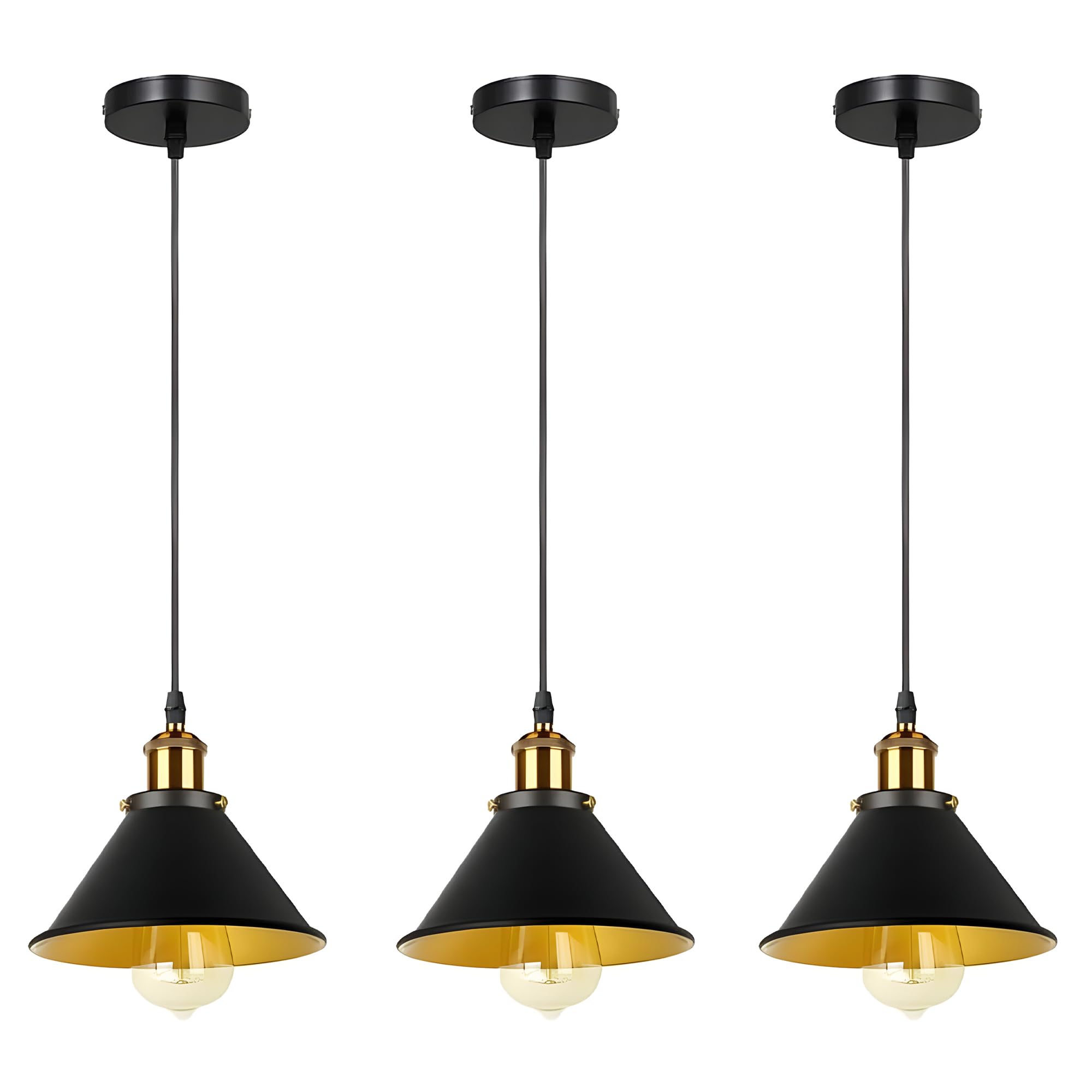 3 PCs Single Pendant Light E27 Metal ~6150