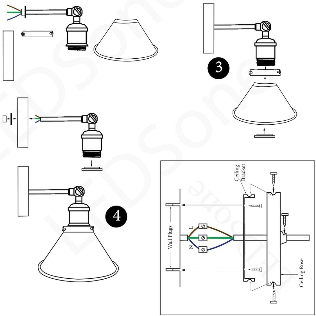 Industrial Metal Wall Sconce LED Light Fixtures ~ 6278