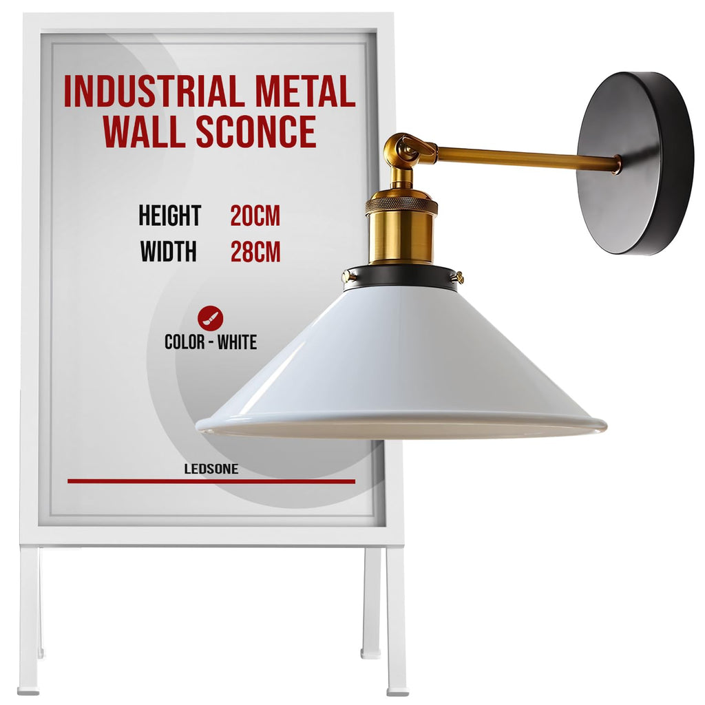 Chic Industrial Vintage Metal Wall Sconce with Adjustable Cone Shade