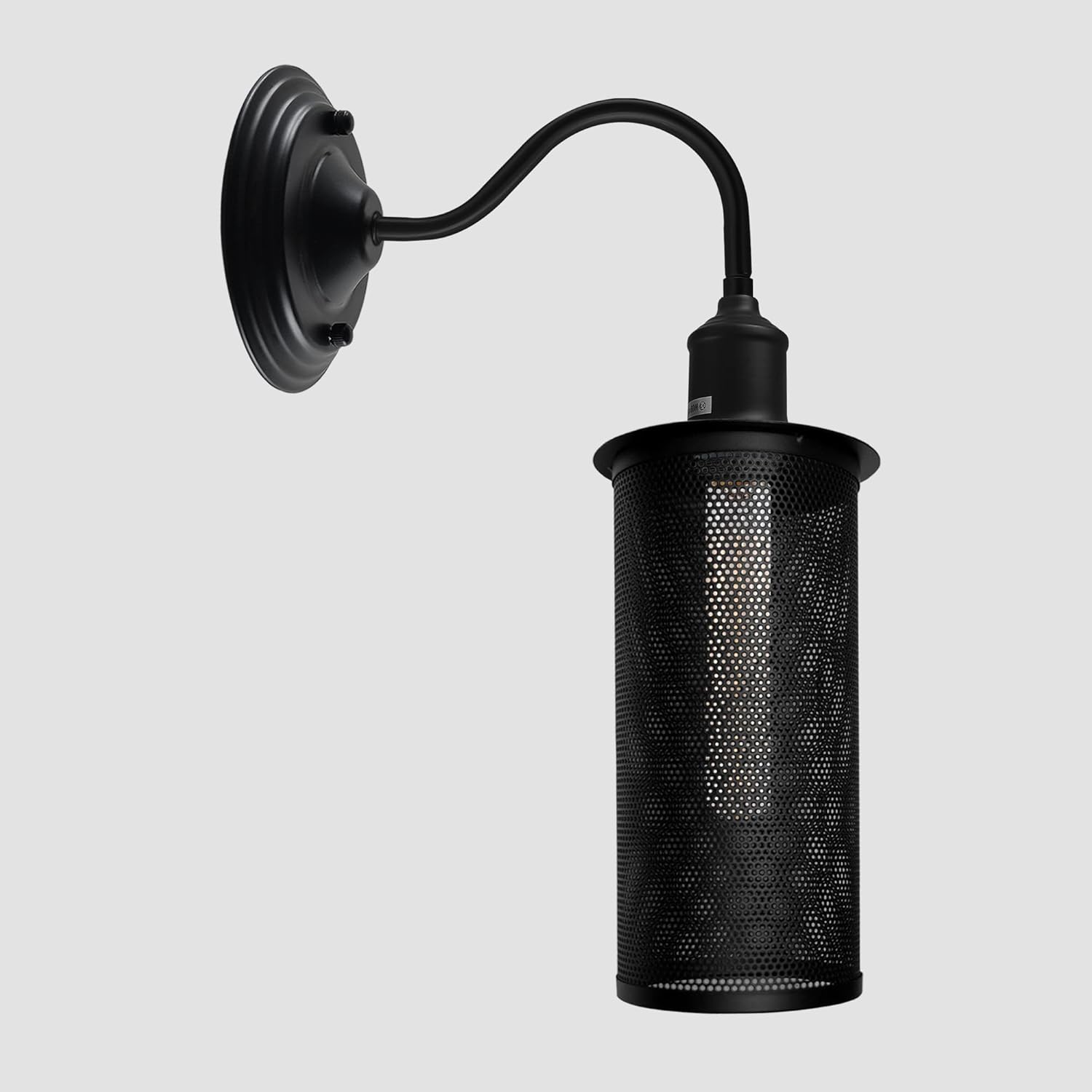 Industrial Vintage Metal Dome Shade Wall Sconce Light with Adjustable Swan Neck