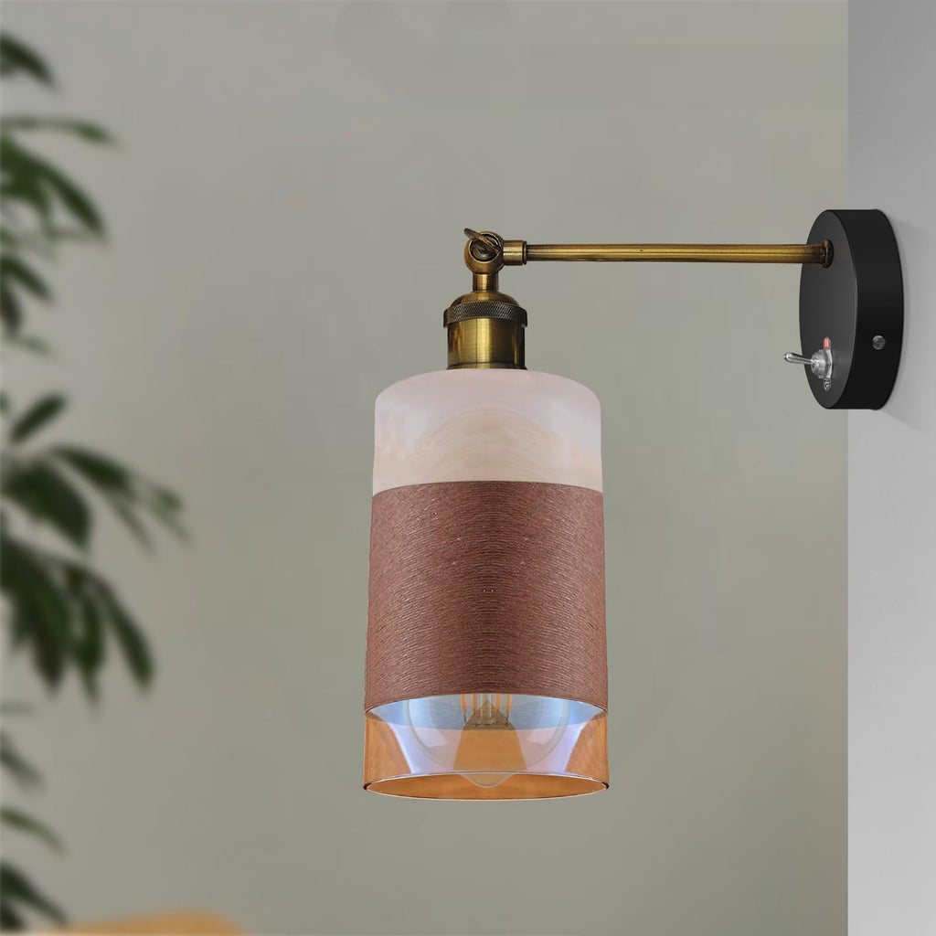 E27 Glass Wall Light With Switch ~6193