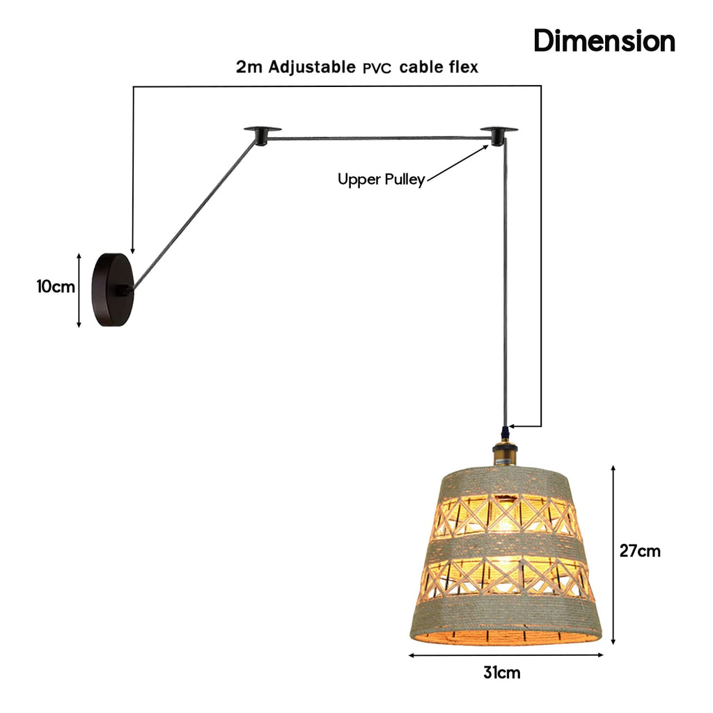 Hand-Woven Natural Bamboo Hemp Ceiling Pendant Light for Rustic Homes