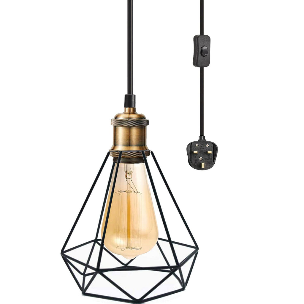 Adjustable 13-Foot Plug-in Pendant Light with Switch, E27 Base