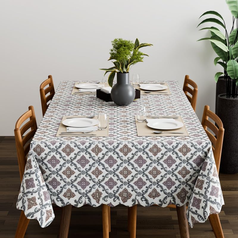 Modern Rectangular Printed Polyester Tablecloth for Dining & Decor, 59x43 Inches