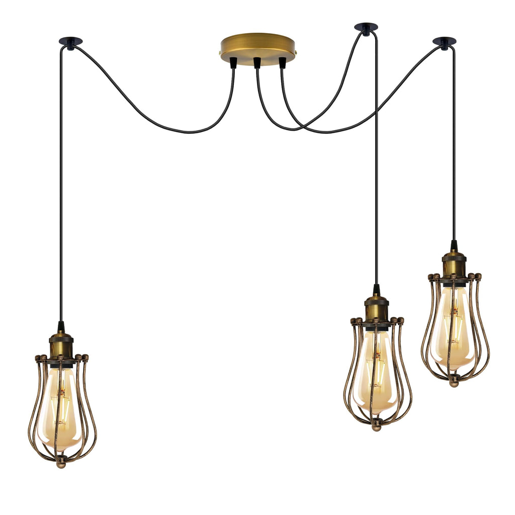 Industrial Modern Copper Finish Adjustable Pendant Light Fixture for Kitchen Home