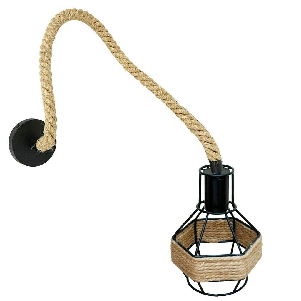 Ceiling Pendant Light Metal Hemp Rope Style ~6203