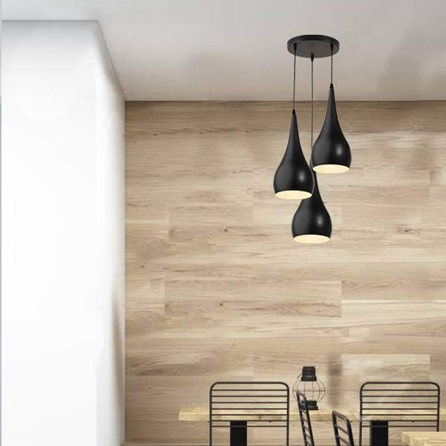 Modern 3-Way Multi Teardrop Ceiling Pendant Light with Adjustable Shades
