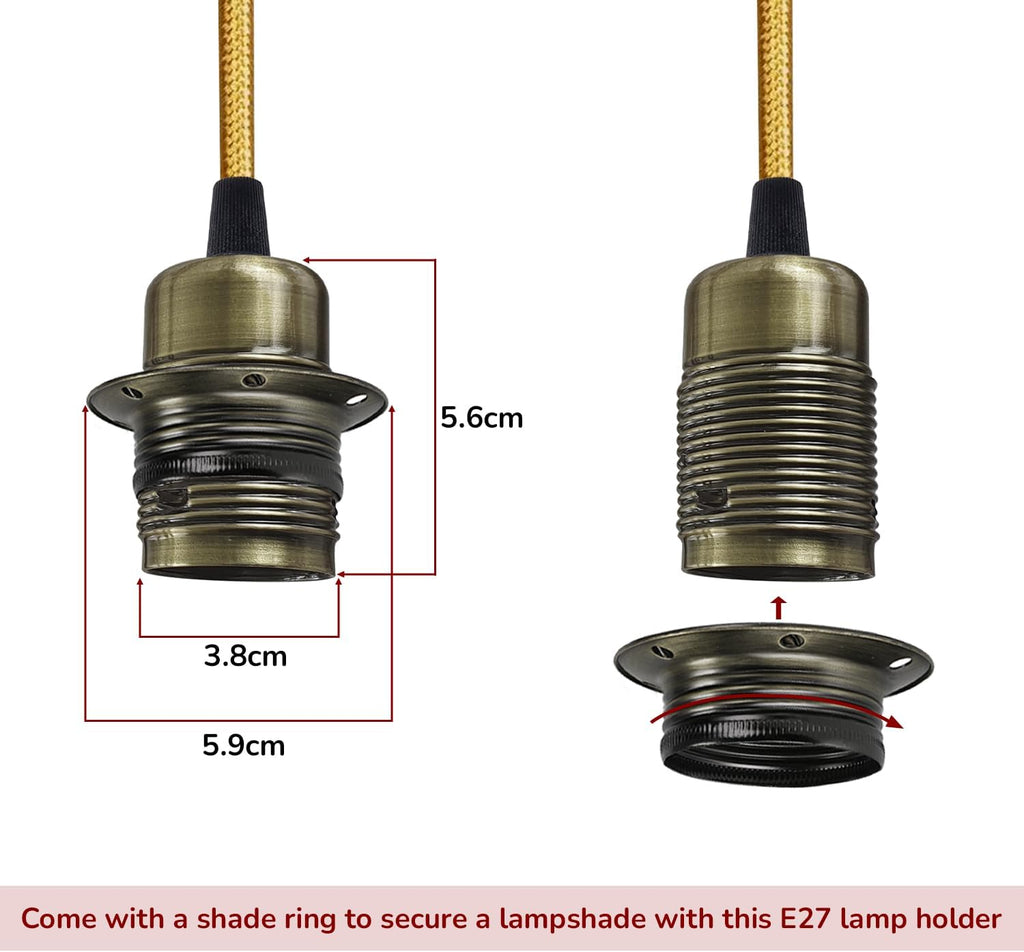 Industrial Hemp Rope E27 Modern Hanging Retro Lamp ~5768