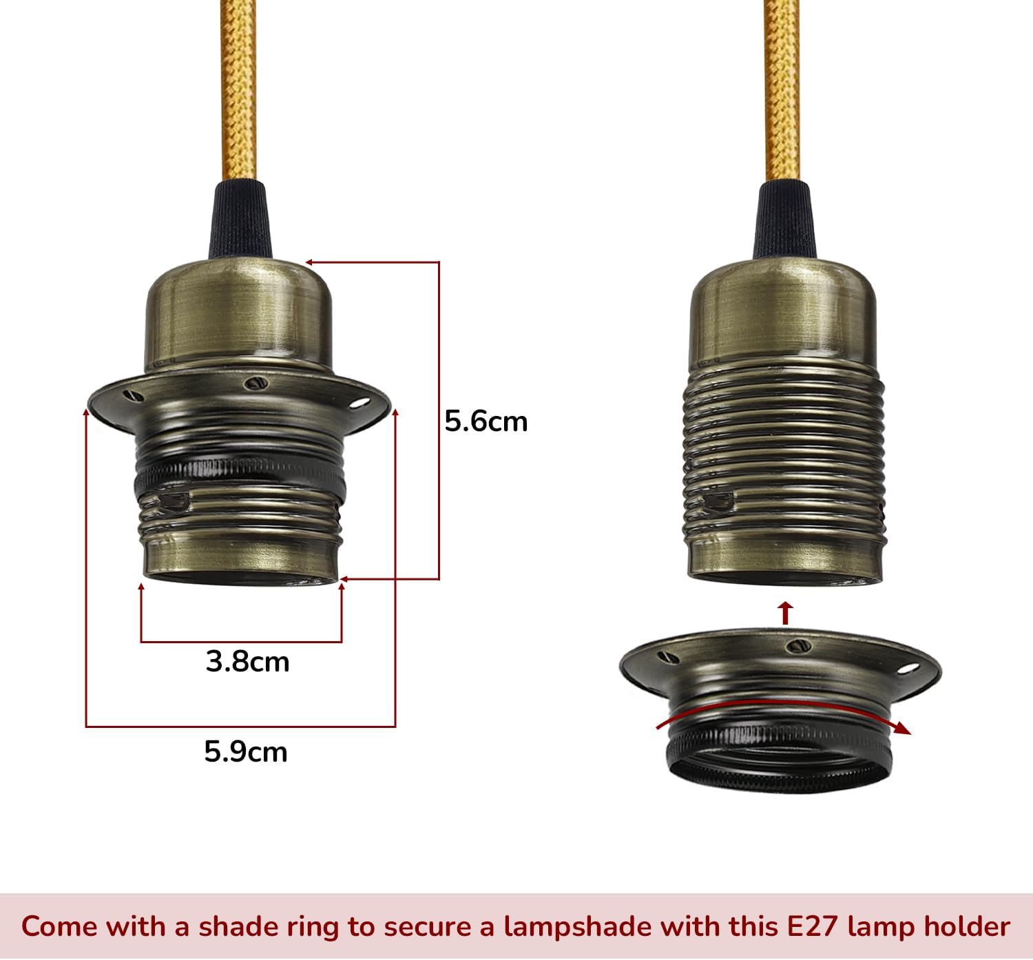 Industrial Hemp Rope E27 Modern Hanging Retro Lamp ~5768