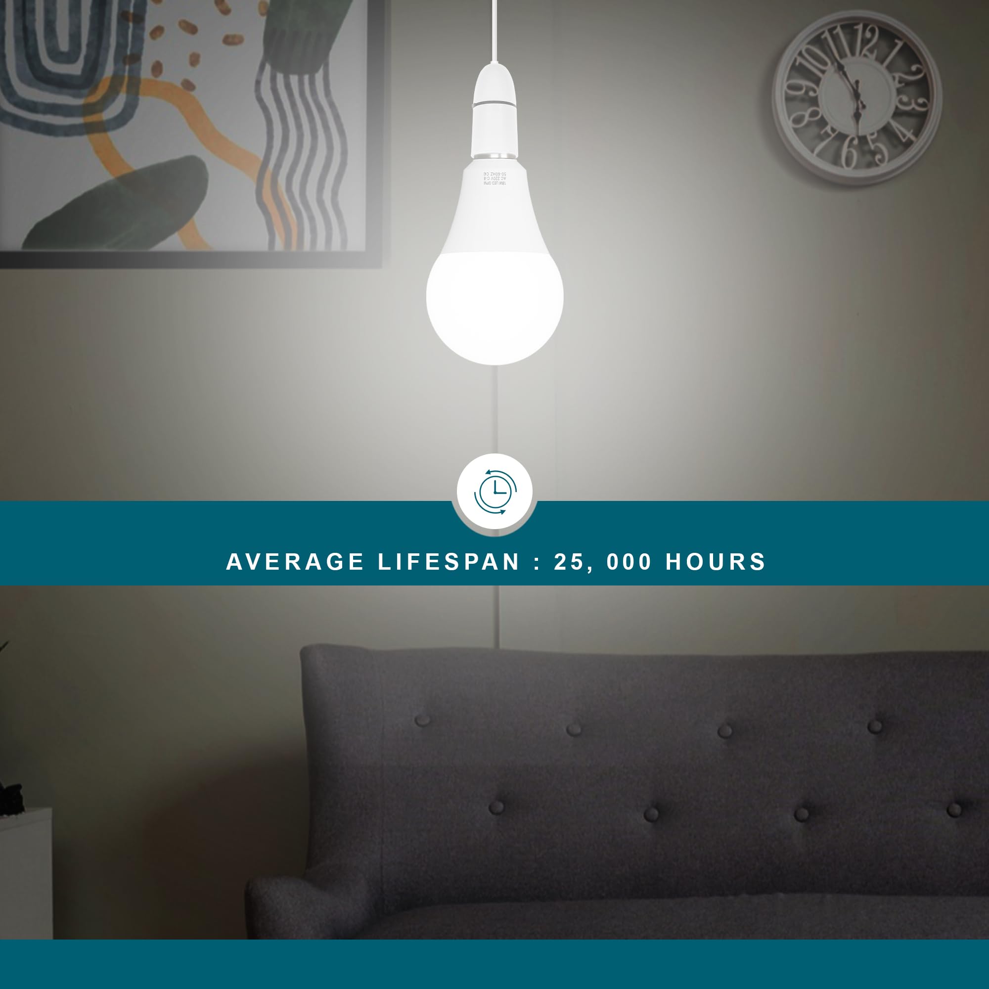 A60 GLS Cool White 7W B22  6400K Non-Dimmable LED Bulb ~6293