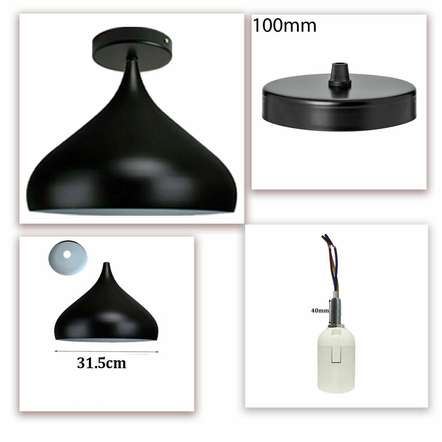 Modern E27 Flush Mount Ceiling Light with Metal ~6275