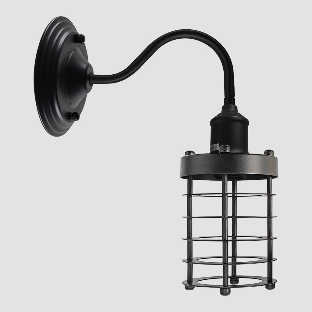 Industrial Vintage Metal Dome Shade Wall Sconce Light with Adjustable Swan Neck