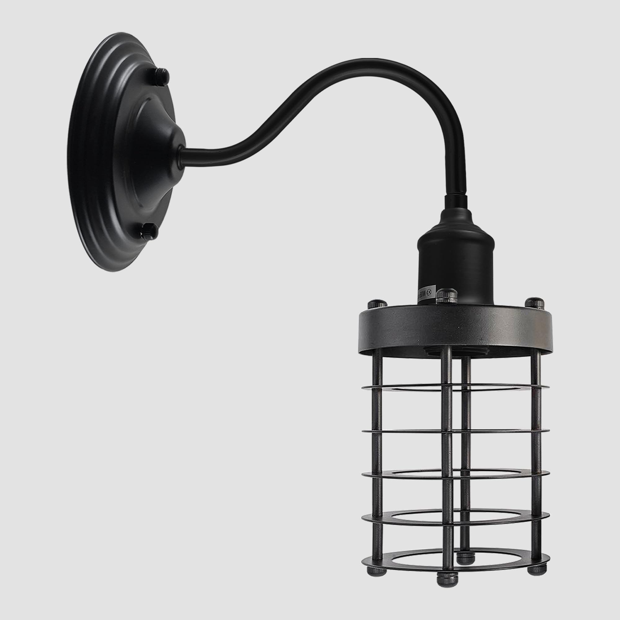 Industrial Vintage Metal Dome Shade Wall Sconce Light with Adjustable Swan Neck