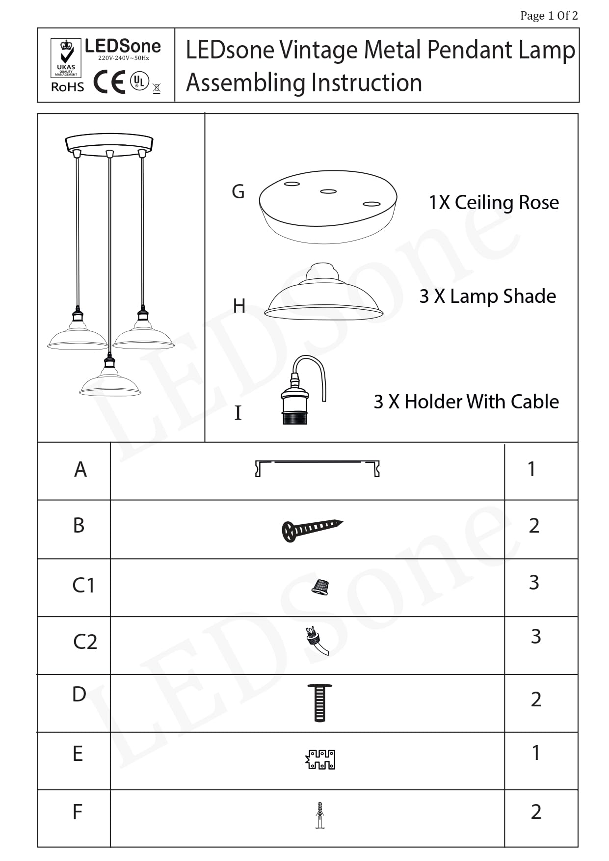 Vintage Industrial Cluster Ceiling Light Fixture ~6311