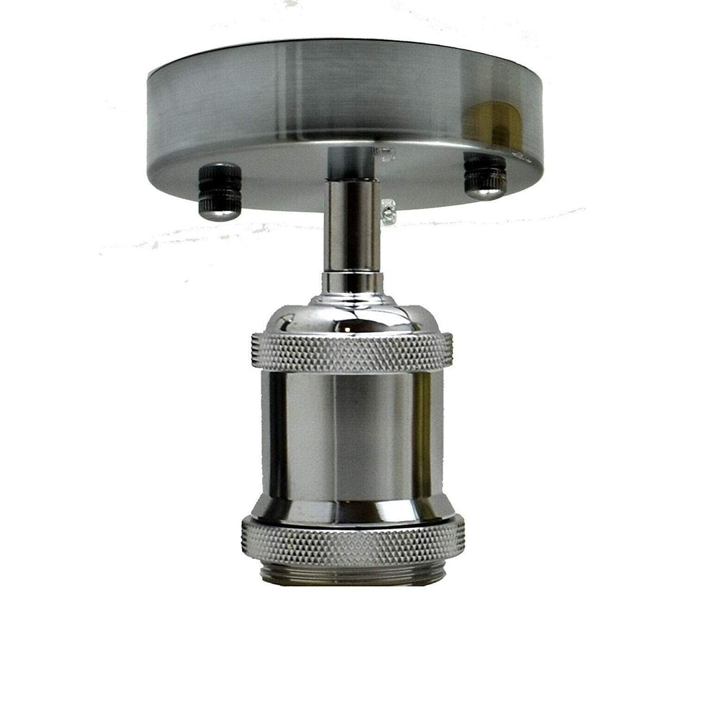 Vintage Metal Flush Mount Ceiling Light Fixture E27 Base Industrial Style