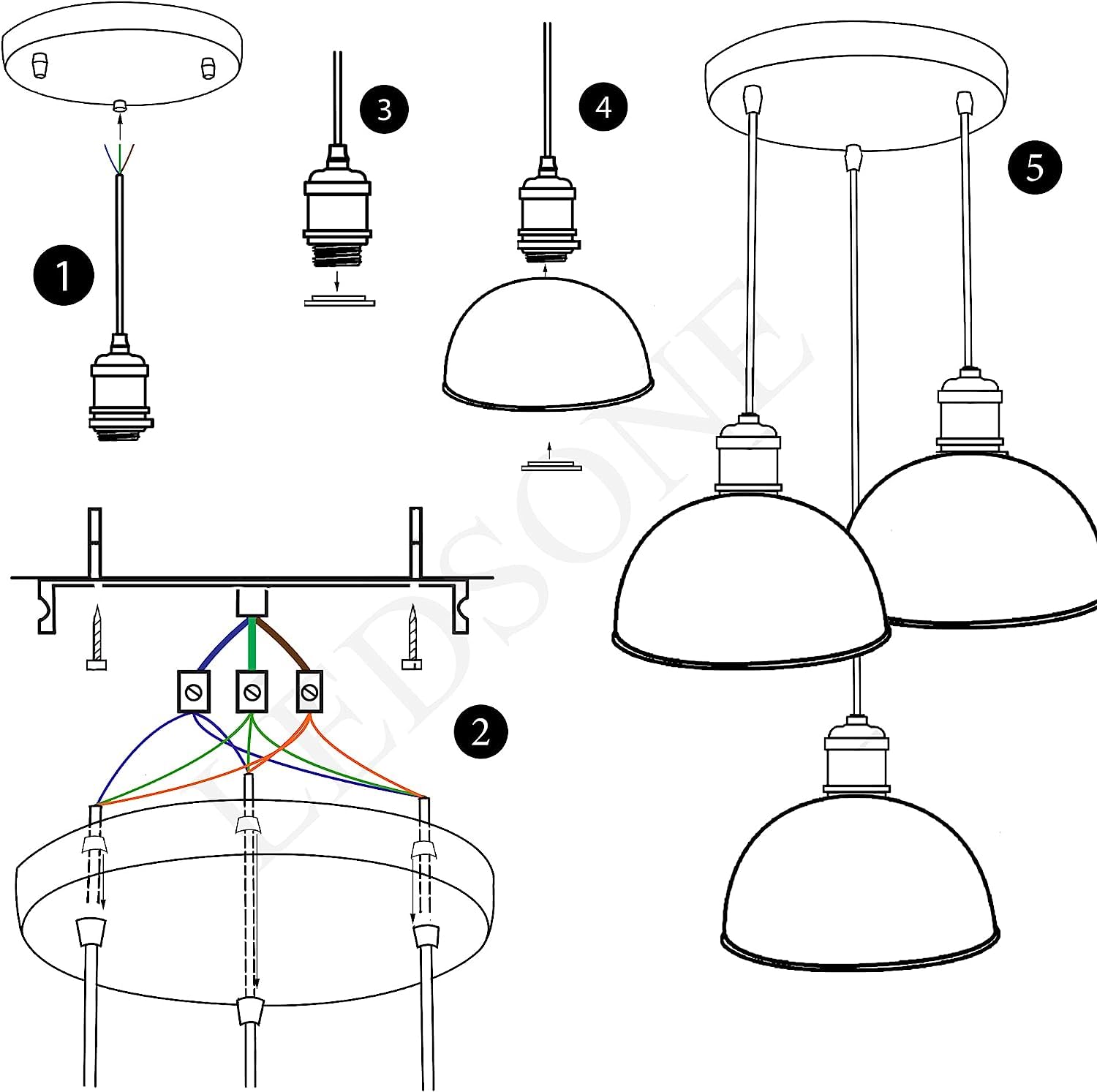 Vintage Industrial Cluster Ceiling Light Fixture ~6311