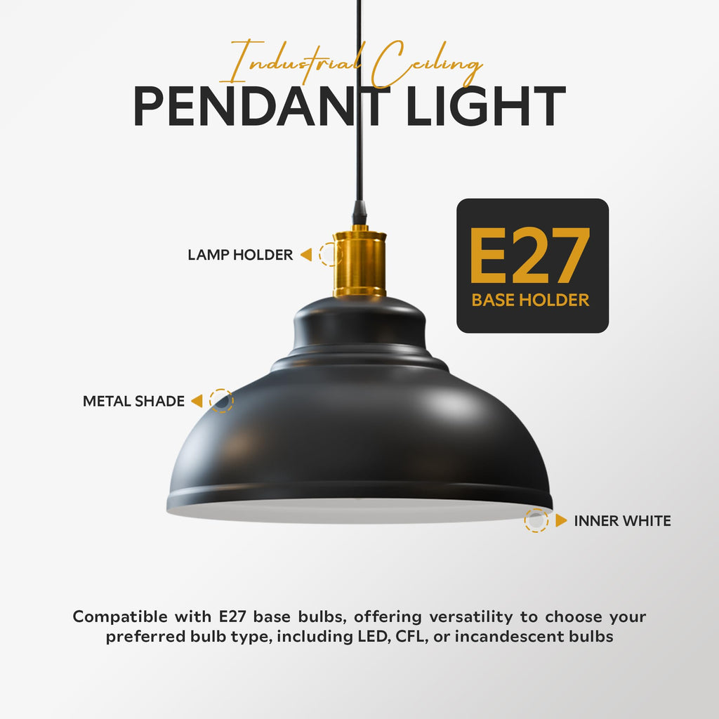 Industrial Pendant Light 29cm Metal ~6191