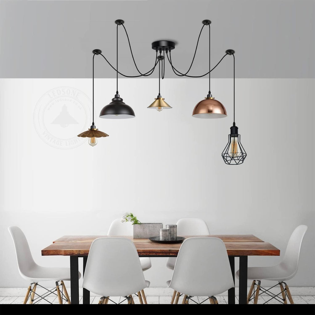 Industrial Vintage 5 Way Ceiling Chandelier Light ~6309