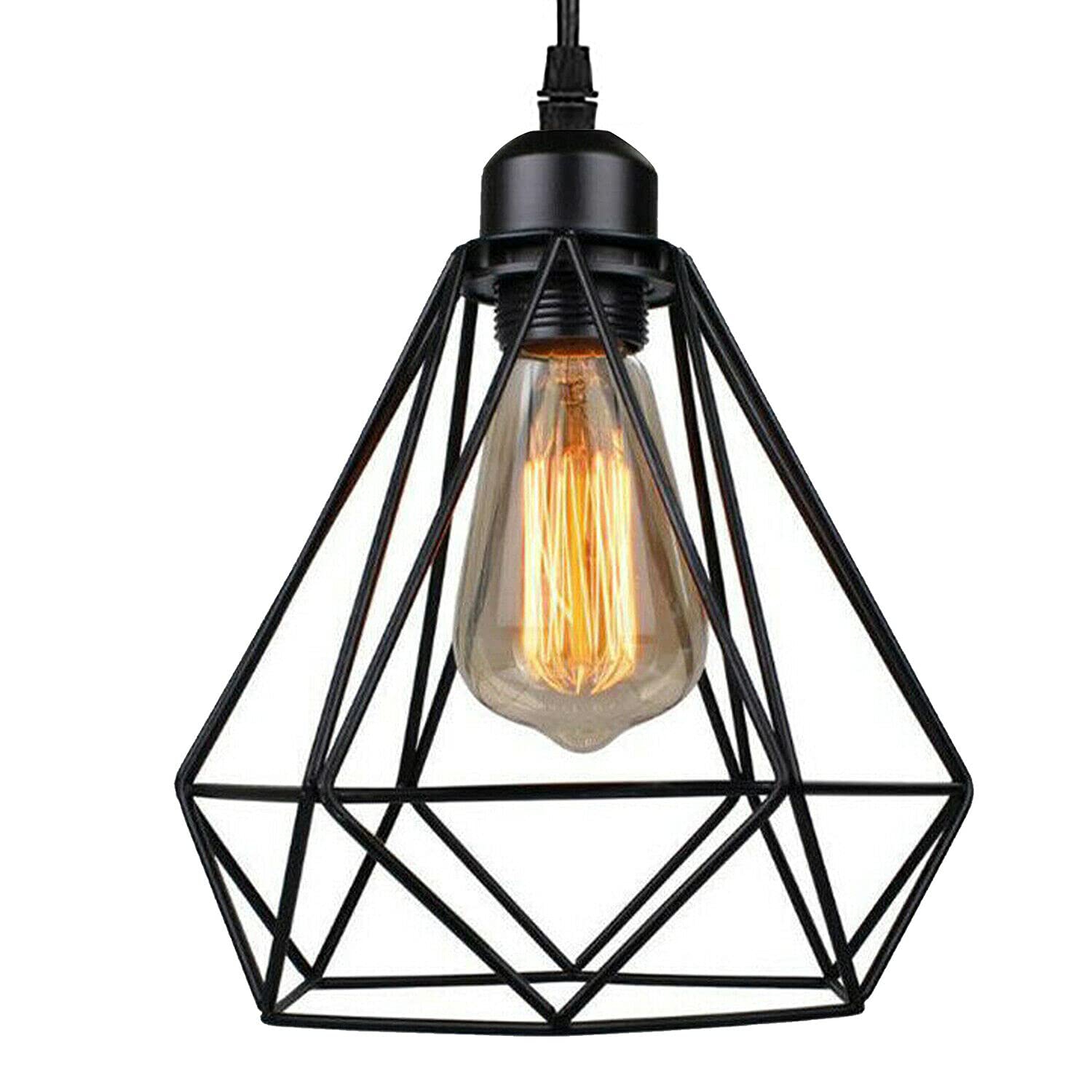 Adjustable Industrial Black Metal 3-Light E27 Dimmable Pendant Ceiling Light
