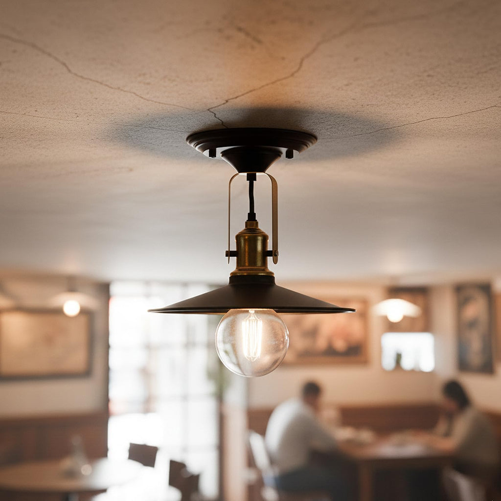 Adjustable Matte Black Flat Shade Industrial Wall Sconce Ceiling Light Fixture