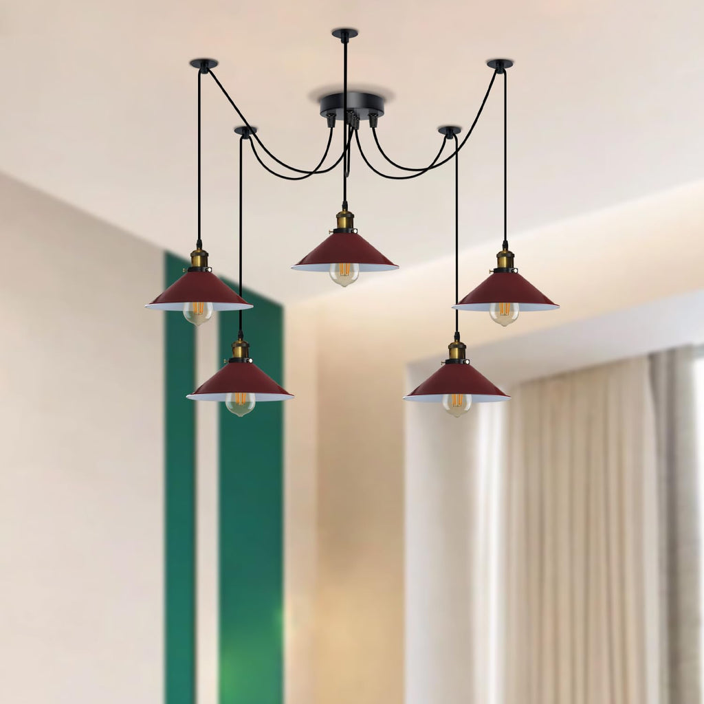 5 Arm 195cm Spider Pendant Lights E27 ~6149