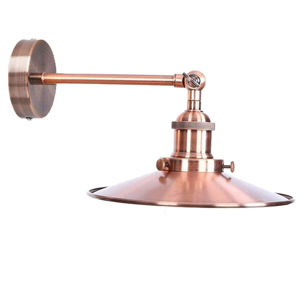 Vintage Industrial Metal Wall Sconce Light Fixture, Dimmable E27 Bulb Compatible