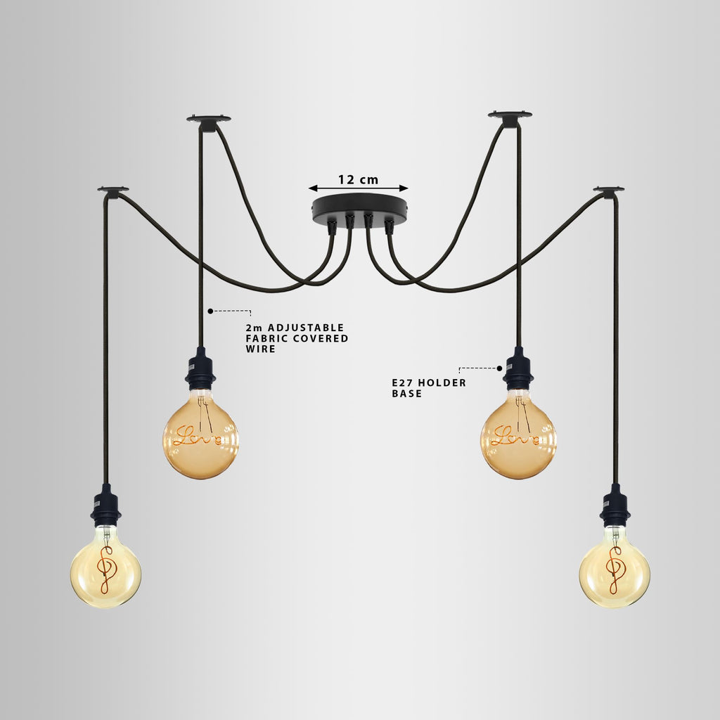 Industrial Vintage E27 Ceiling Chandelier Light ~6298