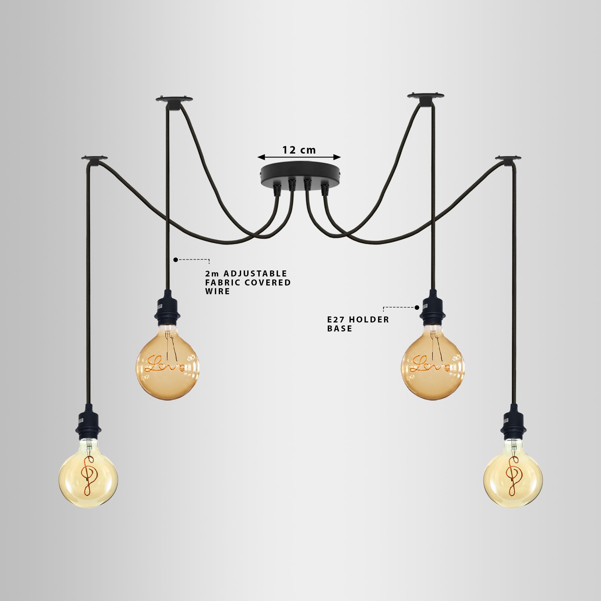 Industrial Vintage E27 Ceiling Chandelier Light ~6298